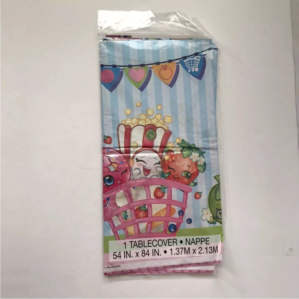 Shopkins Plastic Table Cloth Tablecover 54" x 84" Birthday Party